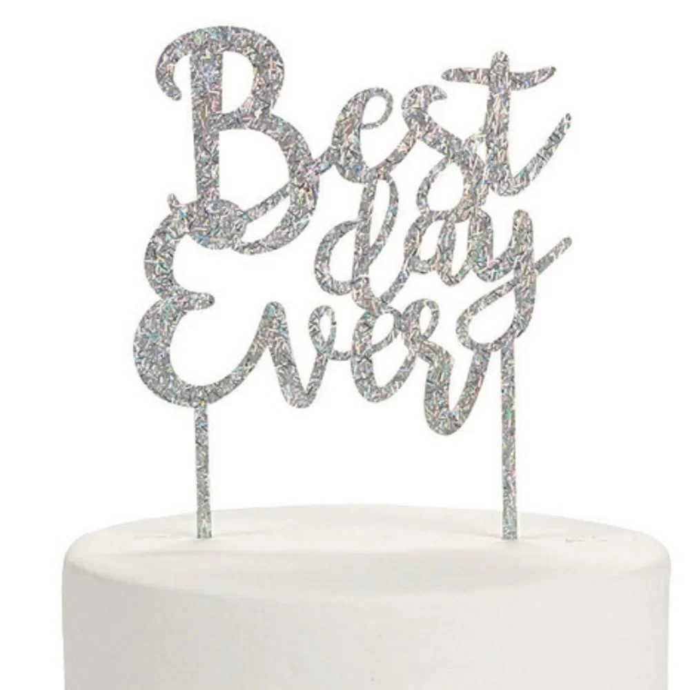 NWT 🆕️ Silver Sparkle Cake Topper